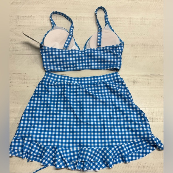 Blooming jelly High Waisted Bikini Set swimsuit Tummy Control Gingham swimwear - Picture 4 of 11